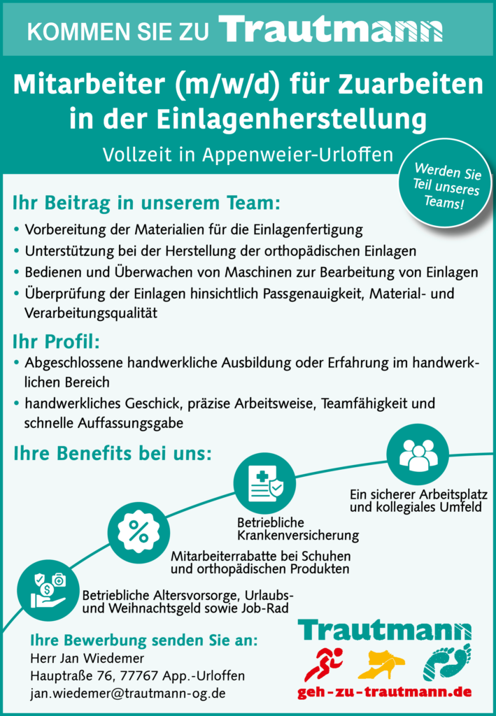 2025-01_TrautmannGmbH_Stellenanzeige_Zuarbeit_Einlagen